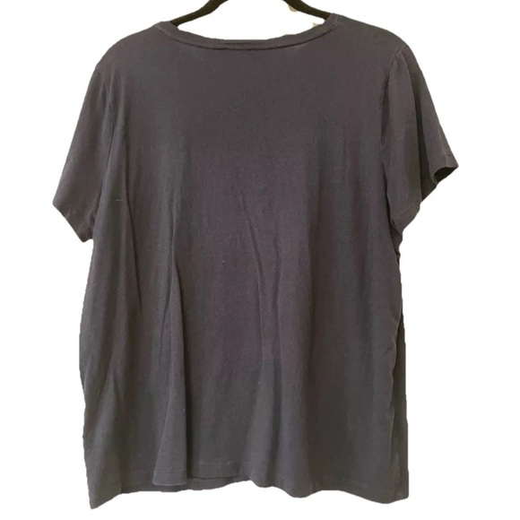 NWOT Talbots Navy and white detail short sleeved top Sz 1X Petite Modal Luxury - Picture 2 of 5